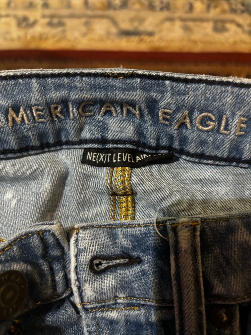 American Eagle Outfitters Light Blue Distressed Skinny Jeans